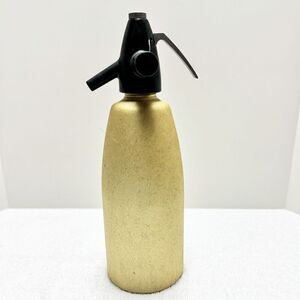 Vintage MCM Gold Seltzer Soda Siphon